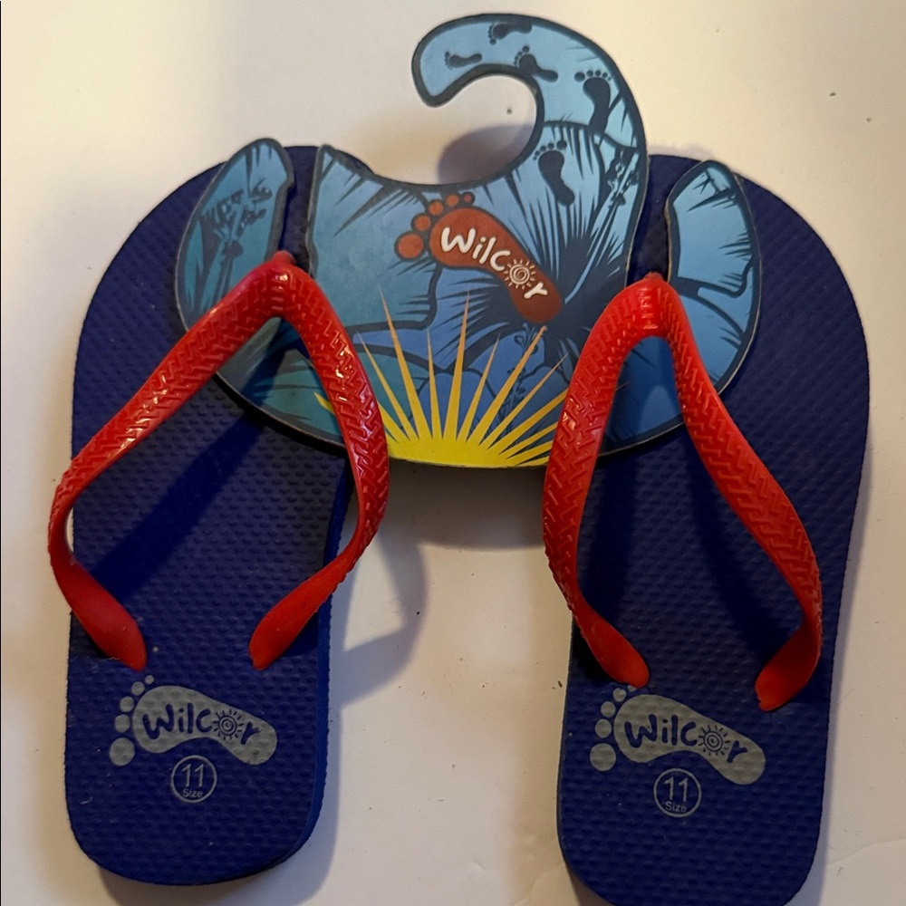 Kids Red and Blue Flip Flops